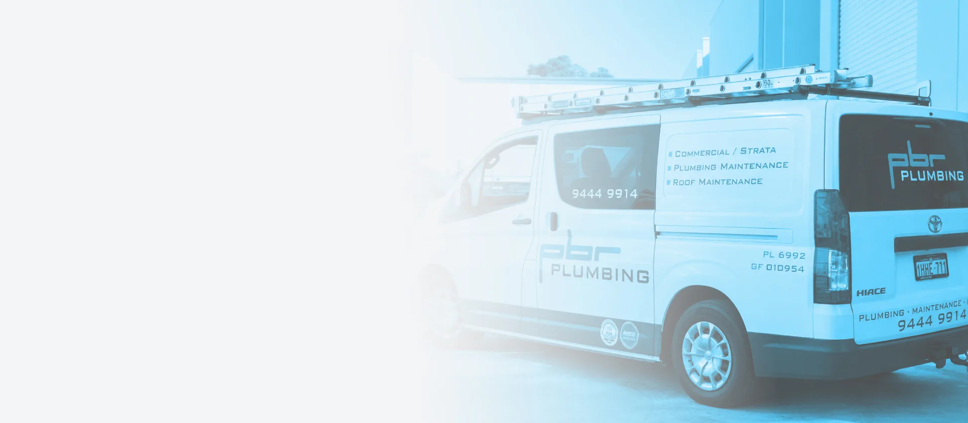 PBR Plumbing van ready for property manager maintenance jobs